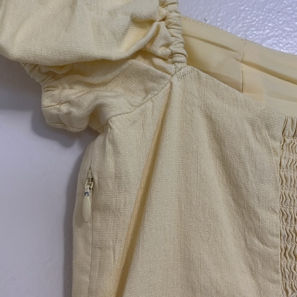 Revolve MAJORELLE ‘Adalyn’ Puff Sleeve Button-Front Mini Dress in Pale Yellow - Picture 10 of 12